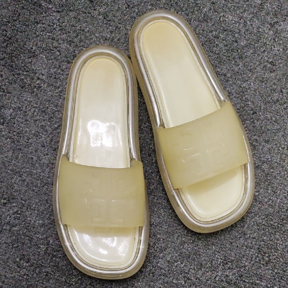 Tory Burch Cream Slide Sandals